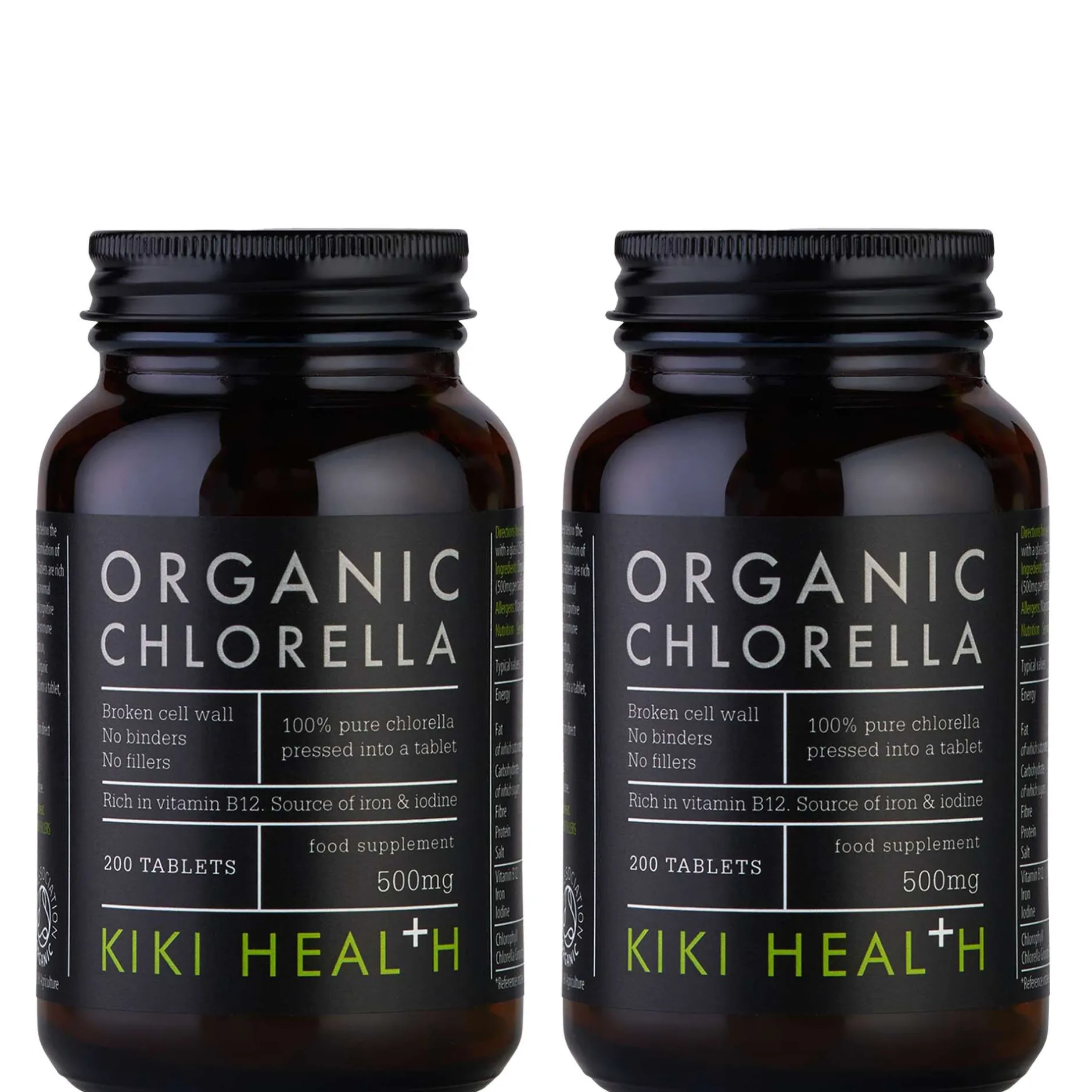 KIKI Health Bundles Organic Chlorella Tablets 2 x 200 New
