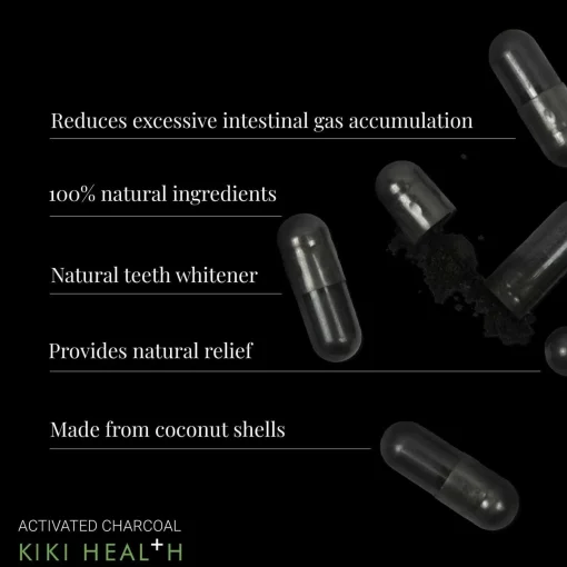 KIKI Health Detox & Cleanse Activated Charcoal 50 Vegicaps Hot