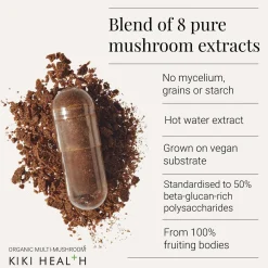 KIKI Health Immune Health Organic Multi-Mushroom 8 Extract Blend 60 Vegicaps Best