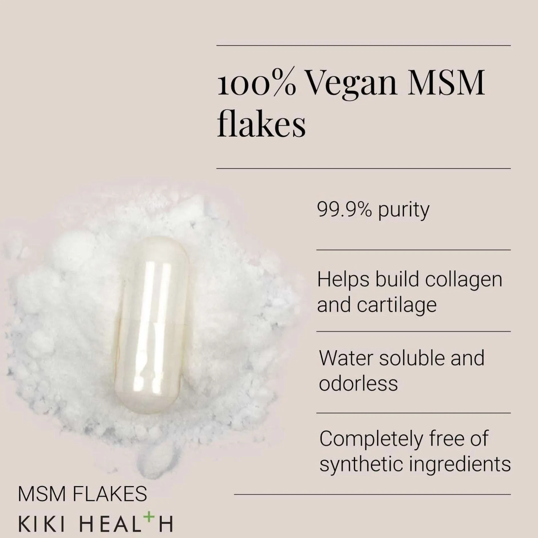 KIKI Health Minerals MSM Flakes 100 Vegicaps Hot