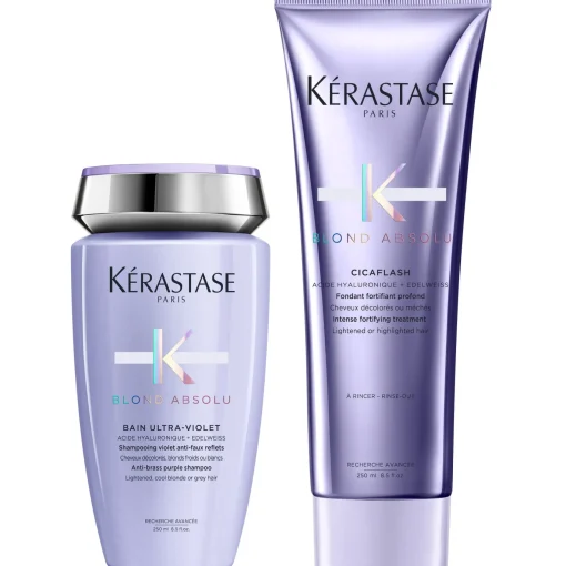 Kérastase Bundles Duo: Blond Absolu Bain Ultra-Violet Shampoo 250ml & Cicaflash Conditioner 250ml