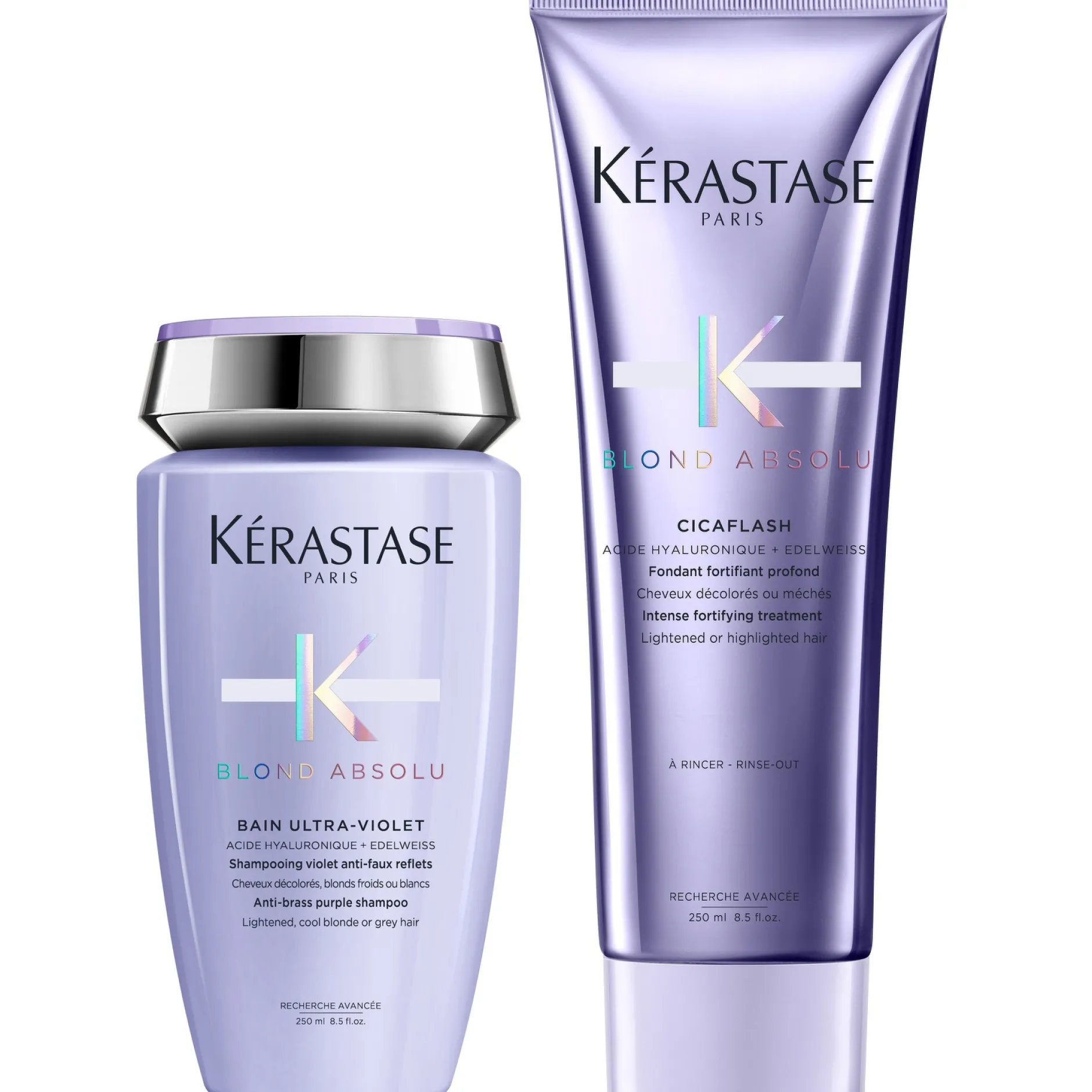 Kérastase Bundles Duo: Blond Absolu Bain Ultra-Violet Shampoo 250ml & Cicaflash Conditioner 250ml