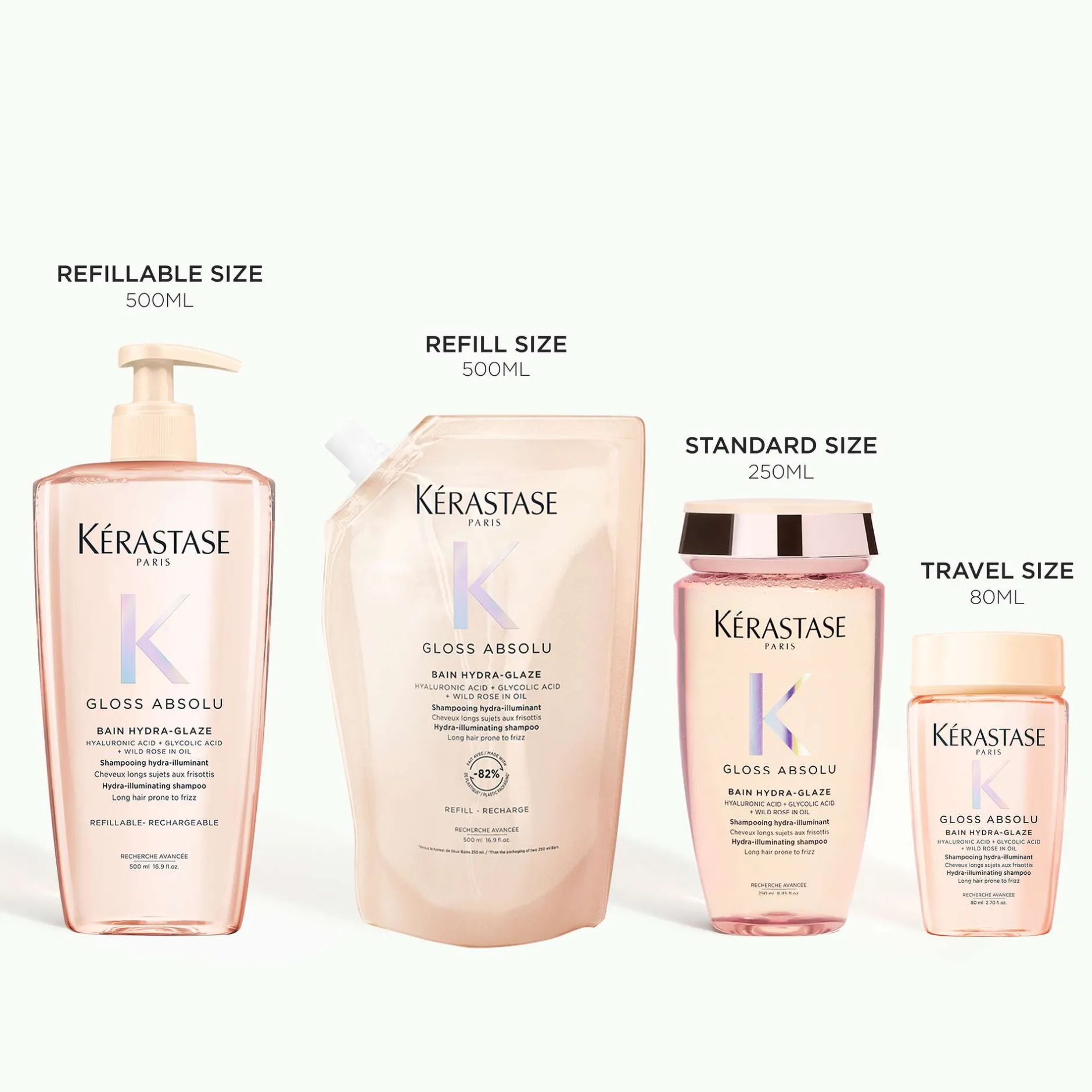Kérastase Gloss Absolu Shampoo for All Hair Types with Glycolic Acid, Hyaluronic Acid & Wild Rose 80ml Online