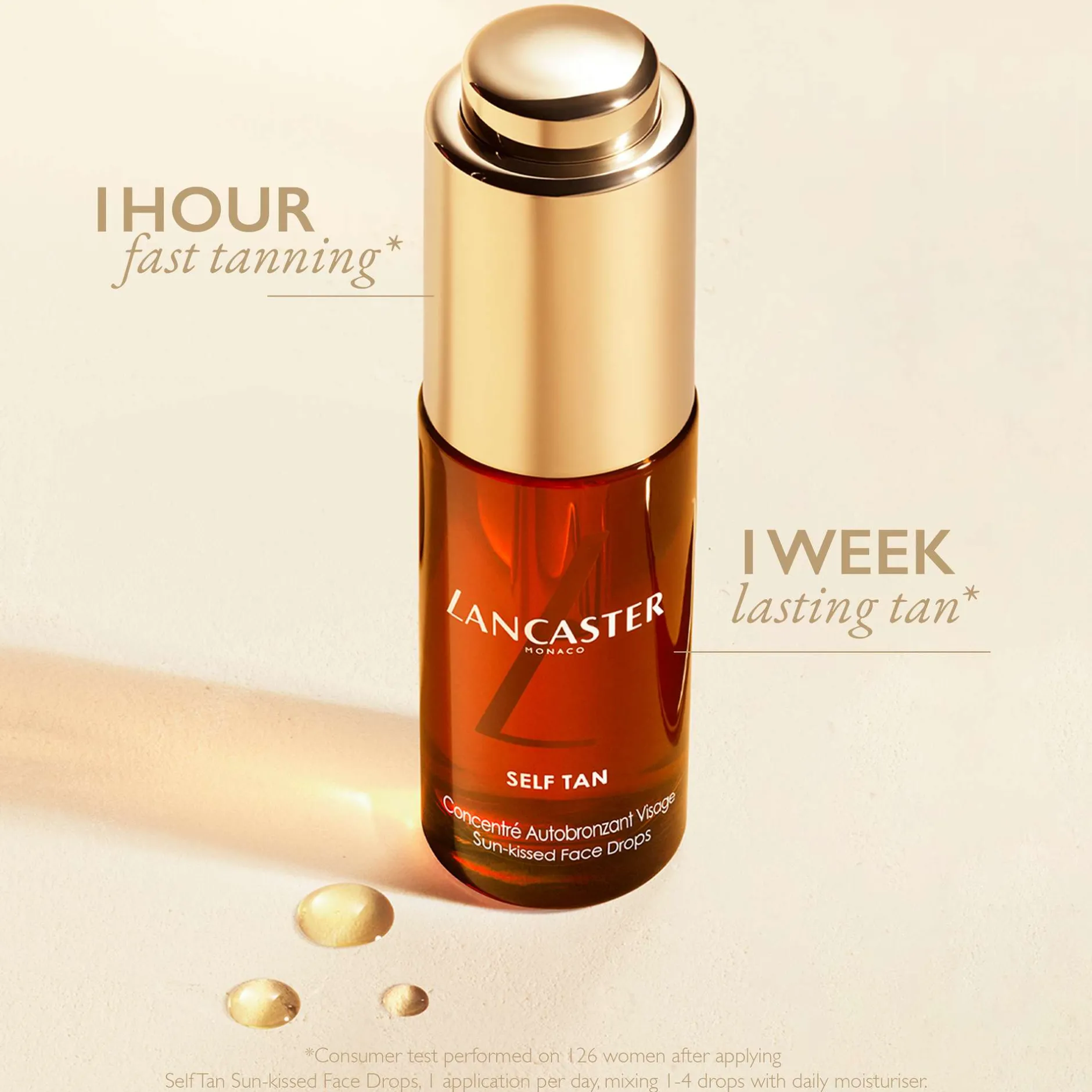 Lancaster Self Tan Sun-Kissed Face Drops 15ml New