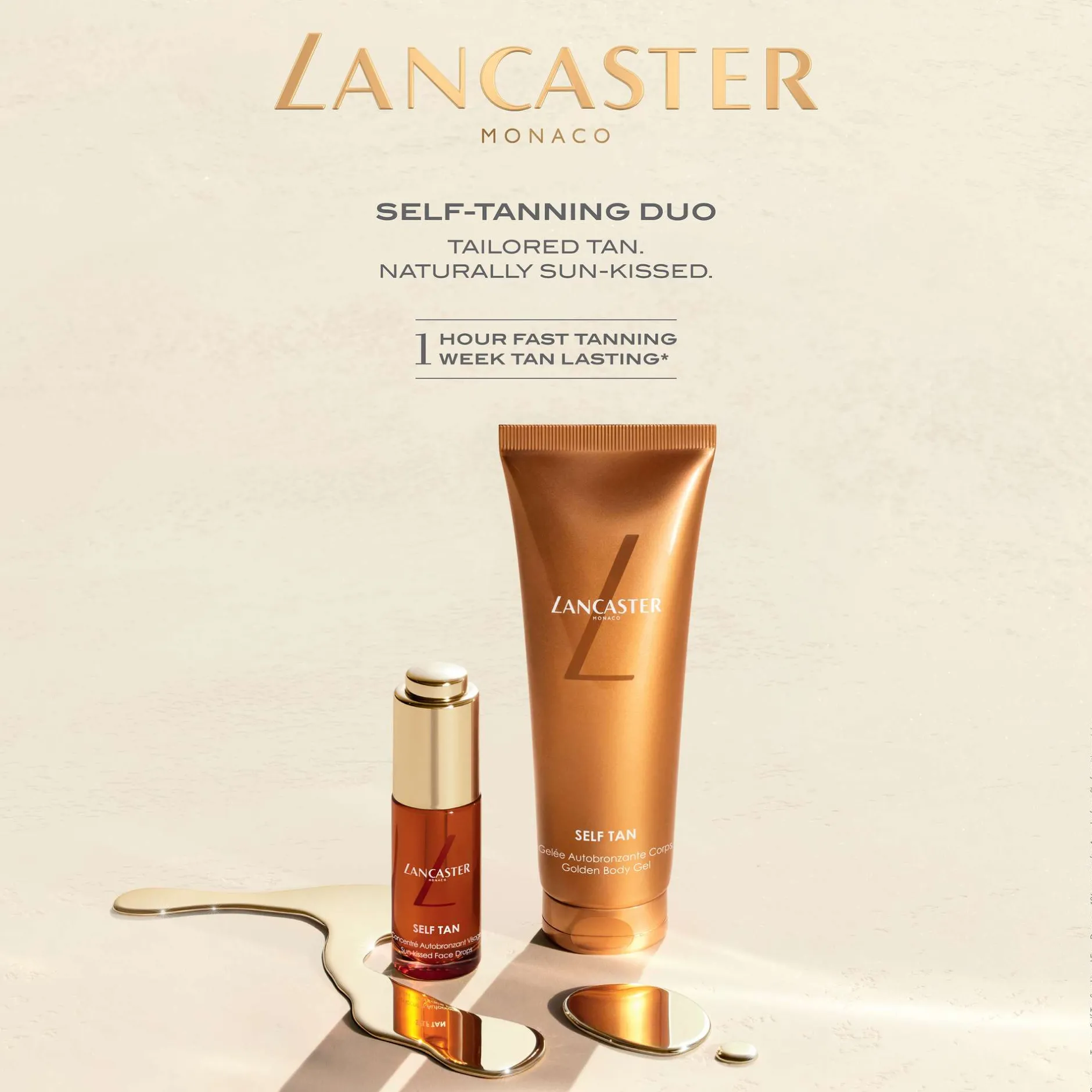 Lancaster Self Tan Sun-Kissed Face Drops 15ml New