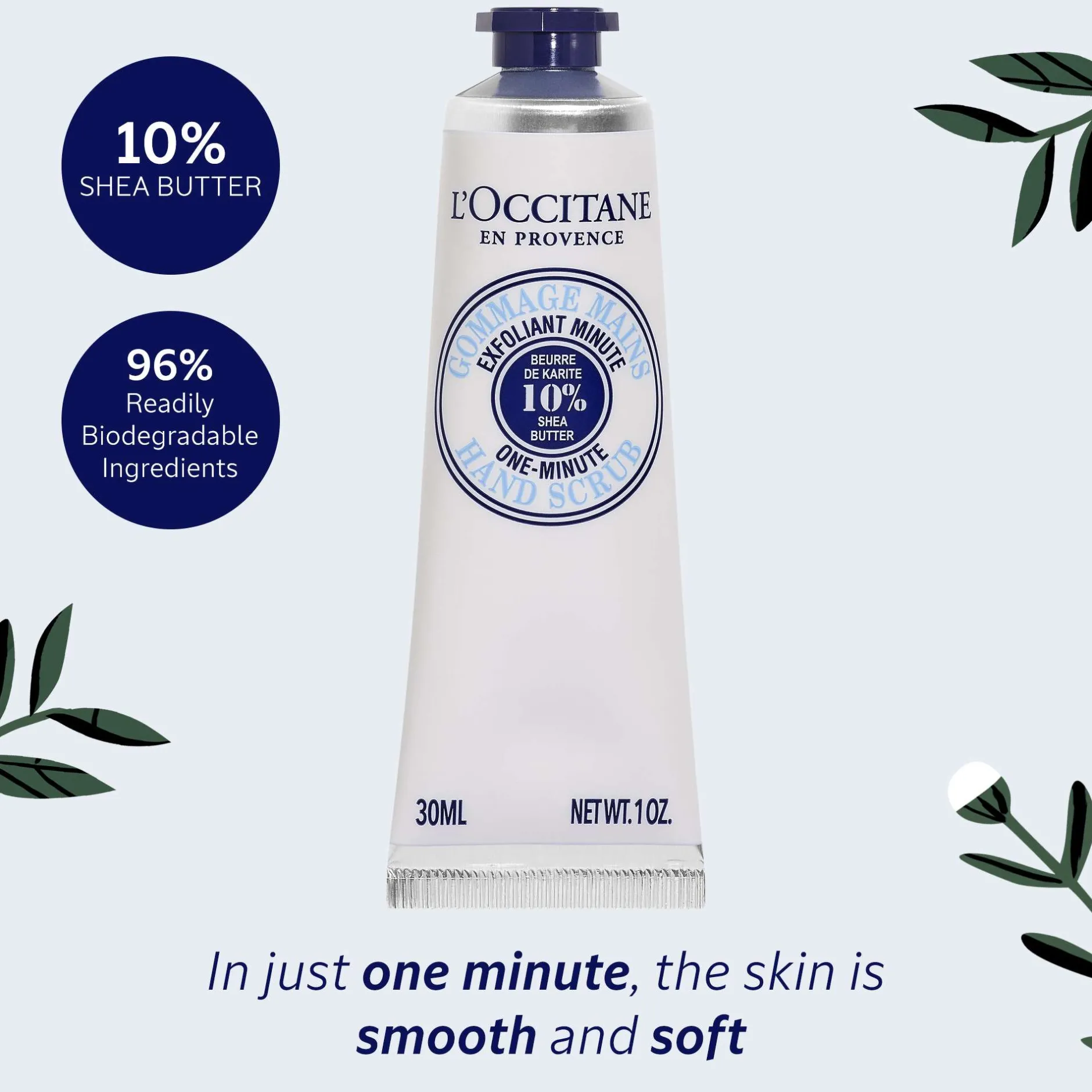 L'OCCITANE Shea Butter One-Minute Hand Scrub 30ml Hot