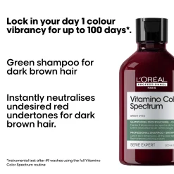 L'Oréal Professionnel Vitamino Color Spectrum Green Tinted Shampoo for Dark Brown Coloured Hair 300ml New