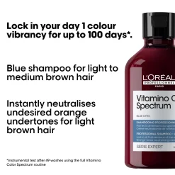 L'Oréal Professionnel Vitamino Color Spectrum Blue Tinted Shampoo for Light Brown Coloured Hair 300ml