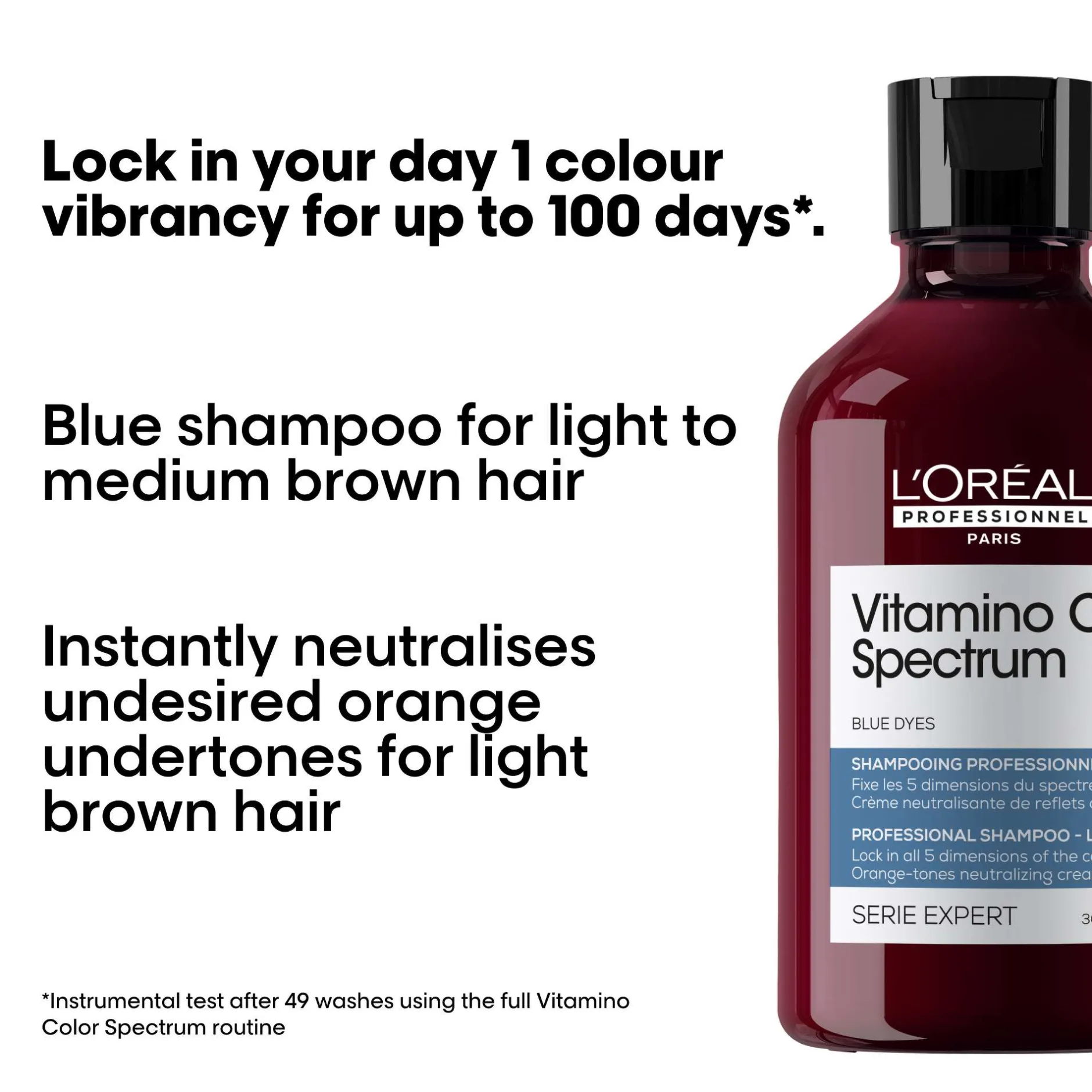 L'Oréal Professionnel Vitamino Color Spectrum Blue Tinted Shampoo for Light Brown Coloured Hair 300ml
