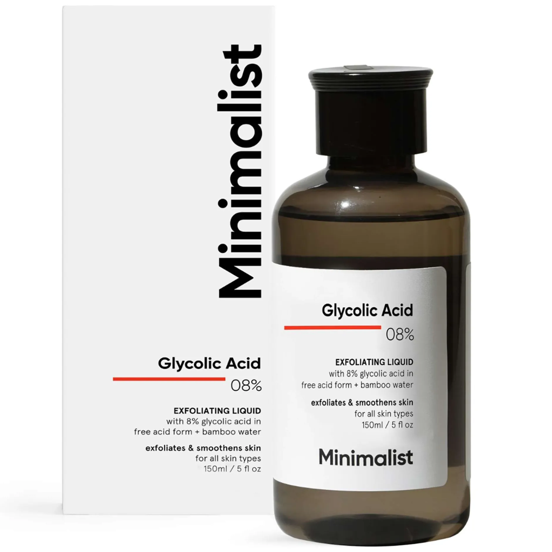 Minimalist Skin Care Glycolic Acid 08% Exfoliating Liquid 150ml