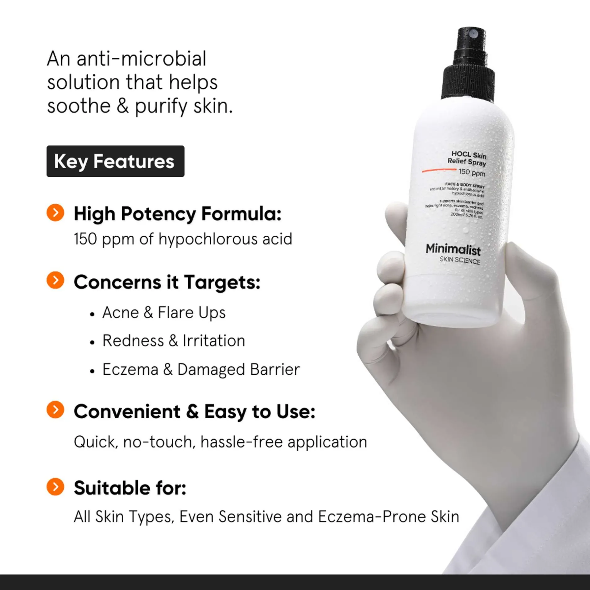 Minimalist Skin Care HOCL Skin Purifying Spray 220ml Online
