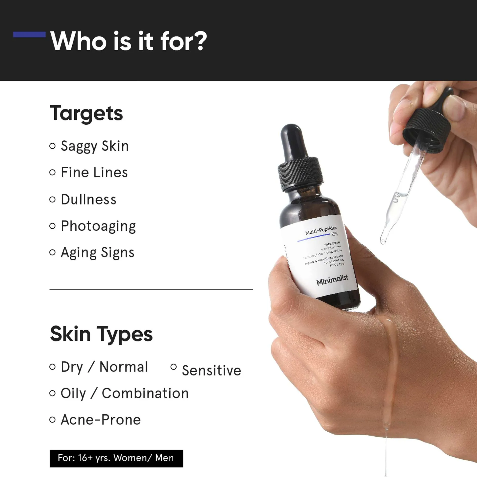 Minimalist Skin Care Multi-Peptides 10% Face Serum 30ml Sale