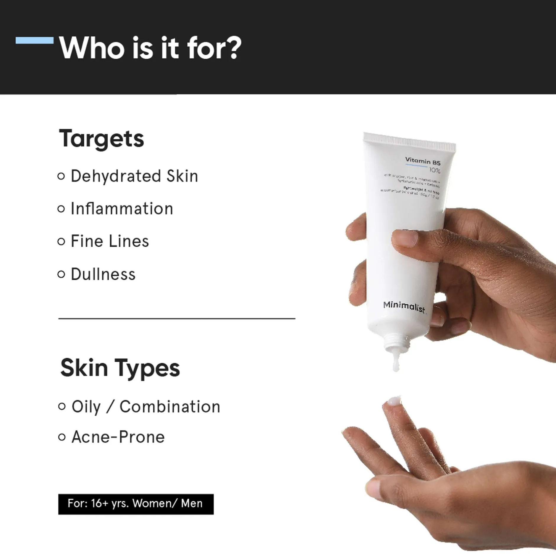 Minimalist Skin Care Vitamin B5 10% Moisturizer 50g New