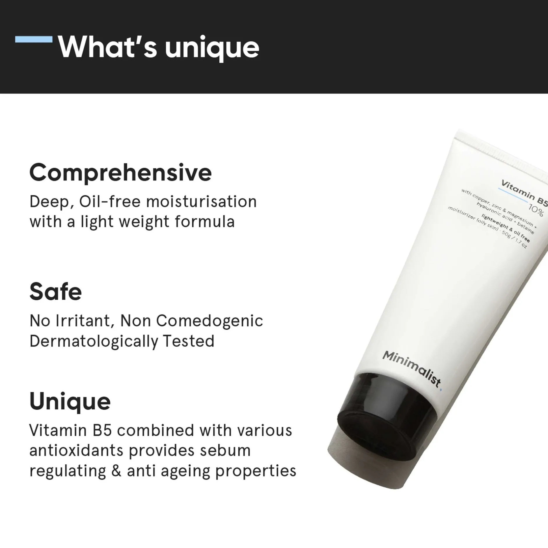 Minimalist Skin Care Vitamin B5 10% Moisturizer 50g New