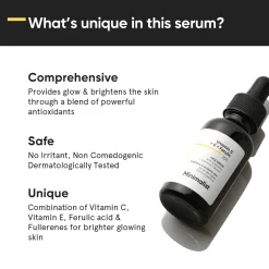 Minimalist Skin Care Vitamin C + E + Ferulic 16% Face Serum 20ml New