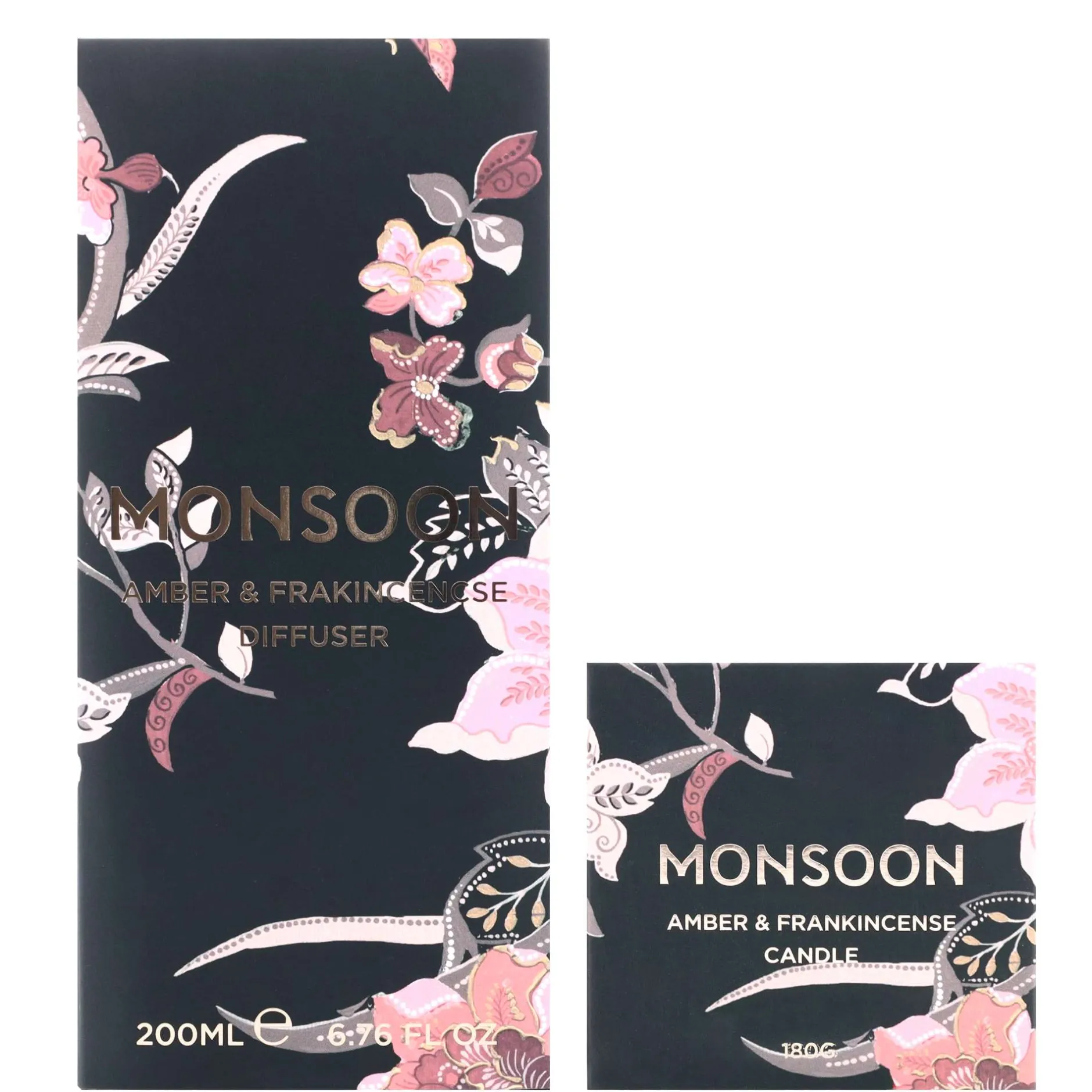 Monsoon Home Fragrance One Amber And Frankincense Candle 180g & Diffuser 200ml Outlet