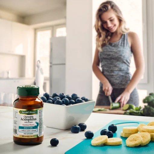 Nature's Bounty Digestive Health Microbiome Support Strawberry Flavoured Chewable Tablets x 60 Sale