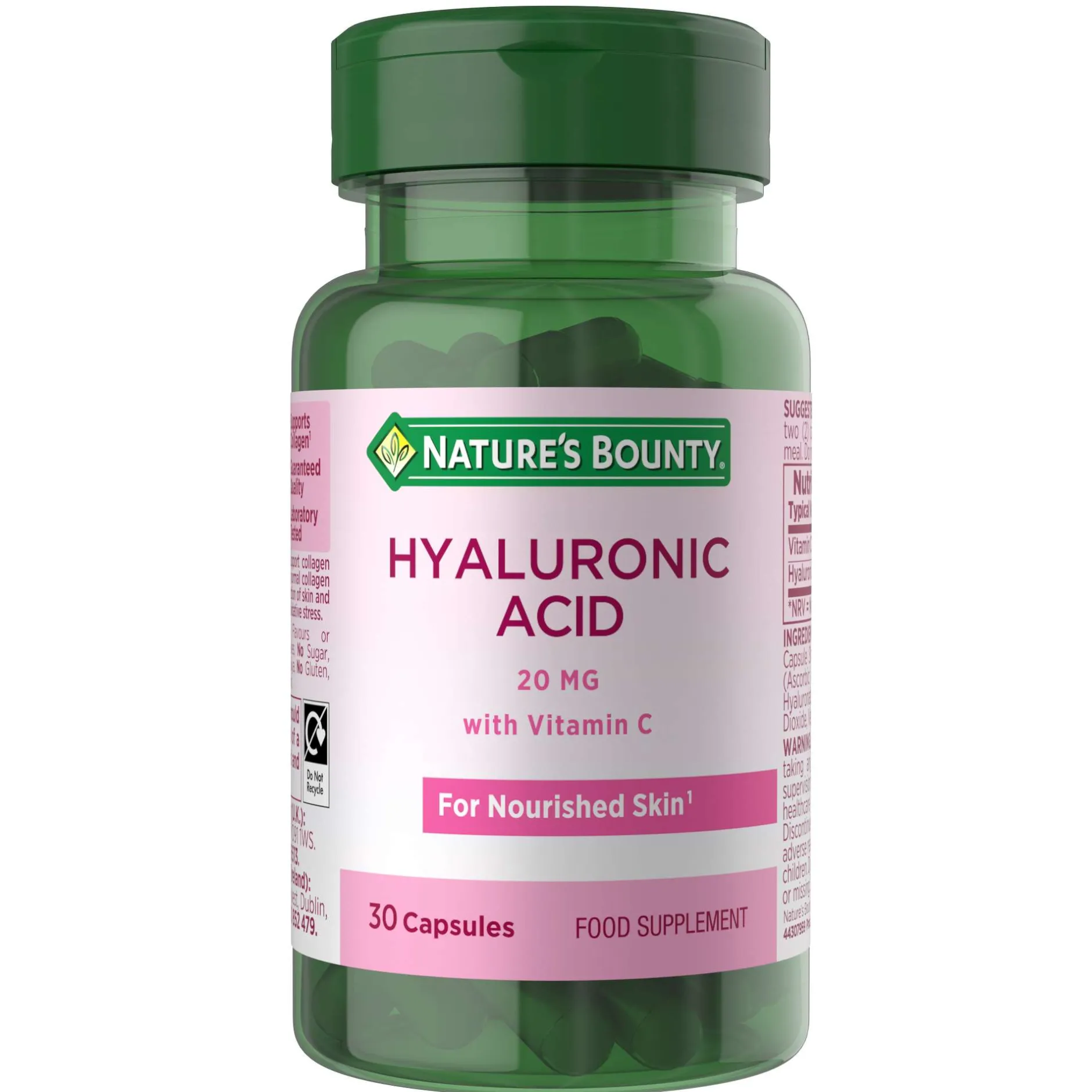 Nature's Bounty Vitamins Hyaluronic Acid 20mg with Vitamin C Capsules x 30 Sale