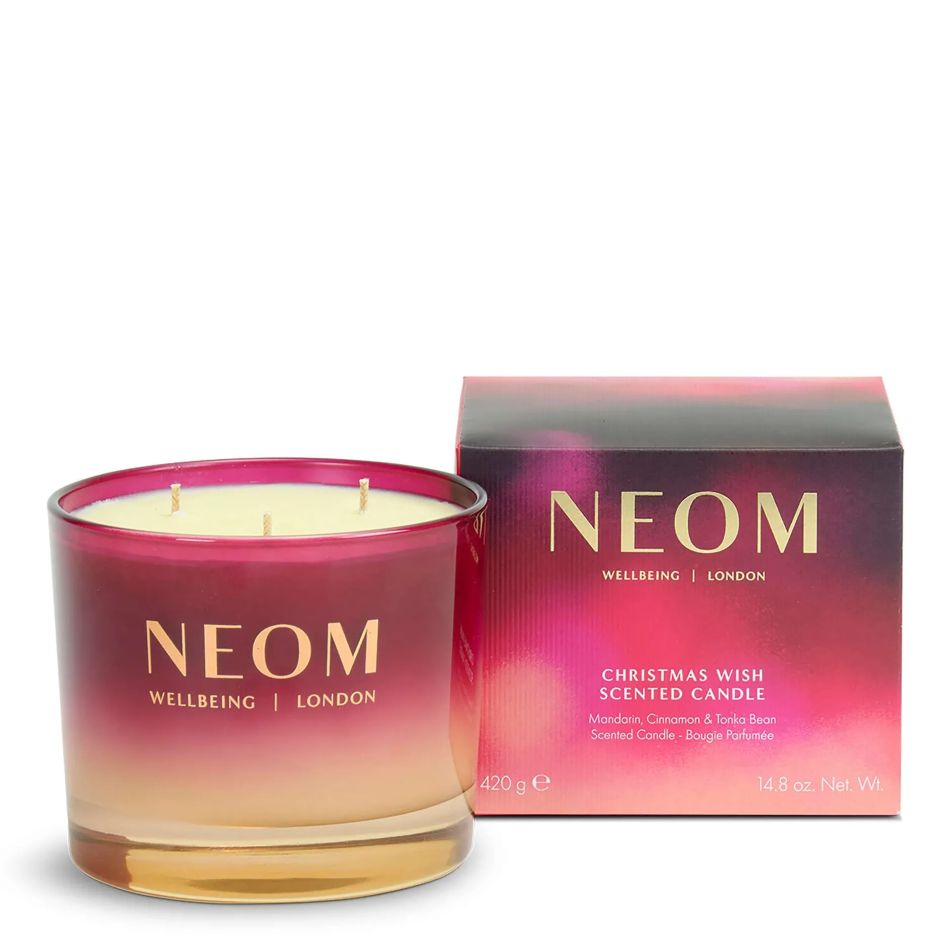 Neom Wellbeing London Christmas Wish 3 Wick Candle 420g