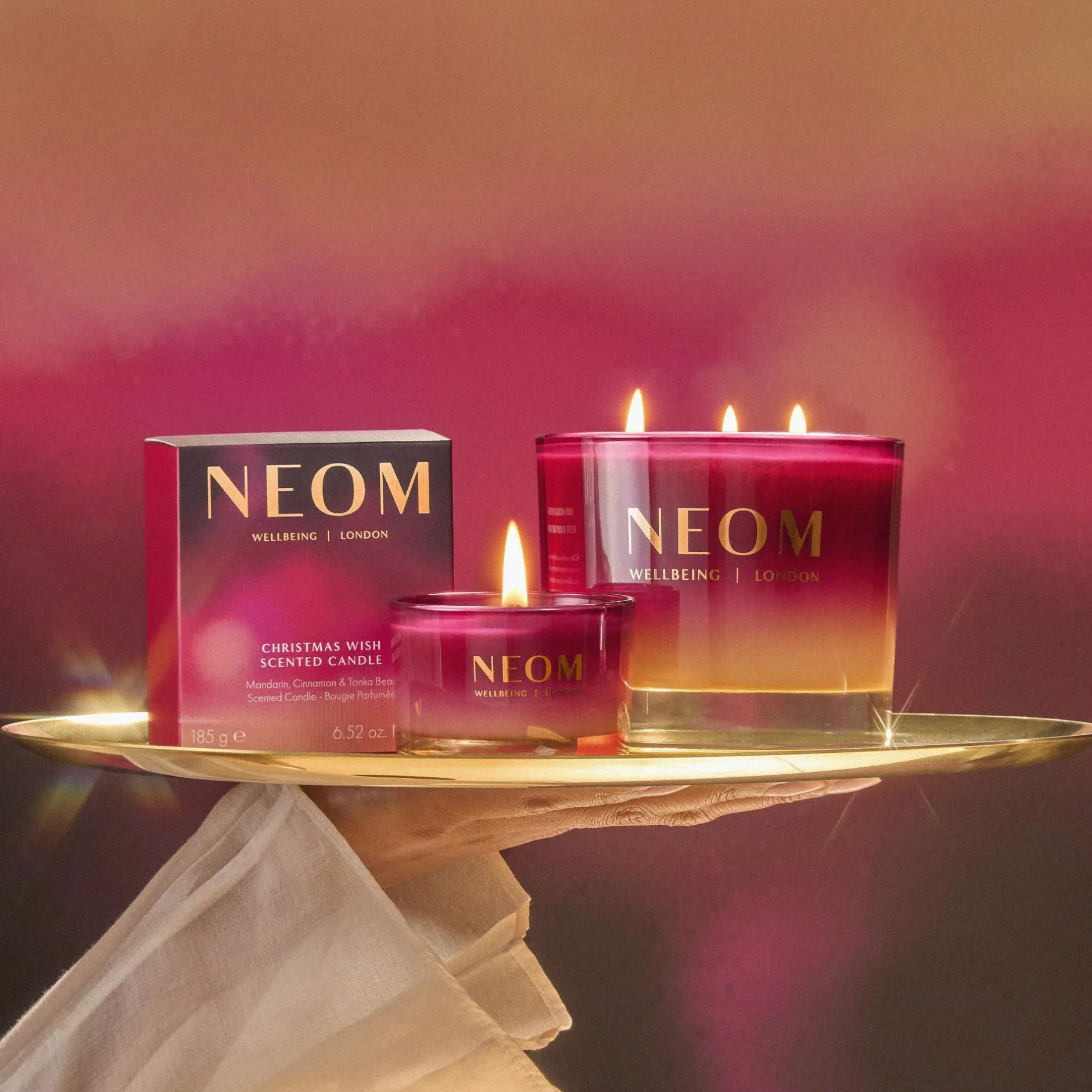 Neom Wellbeing London Christmas Wish 3 Wick Candle 420g