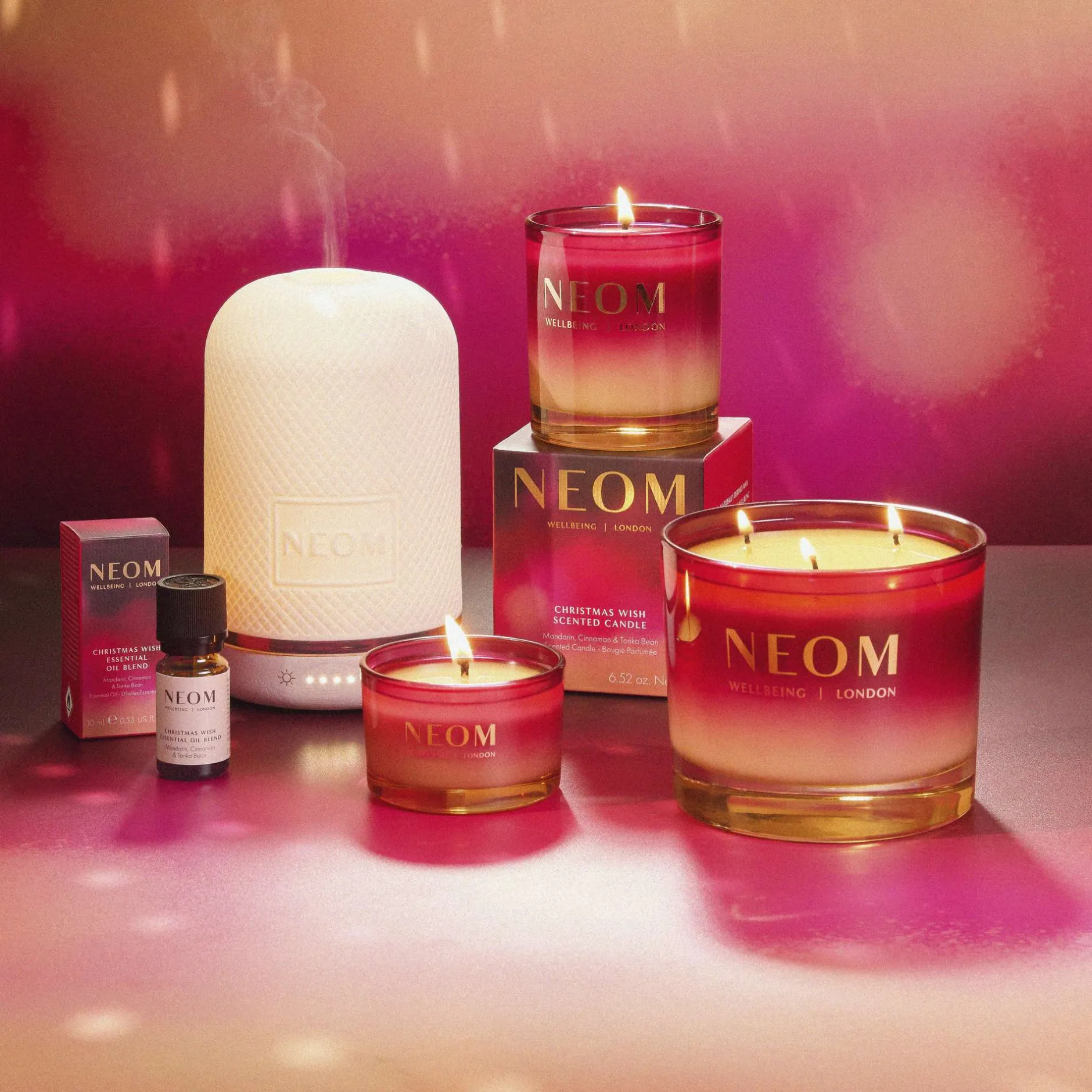 Neom Wellbeing London Christmas Wish 3 Wick Candle 420g