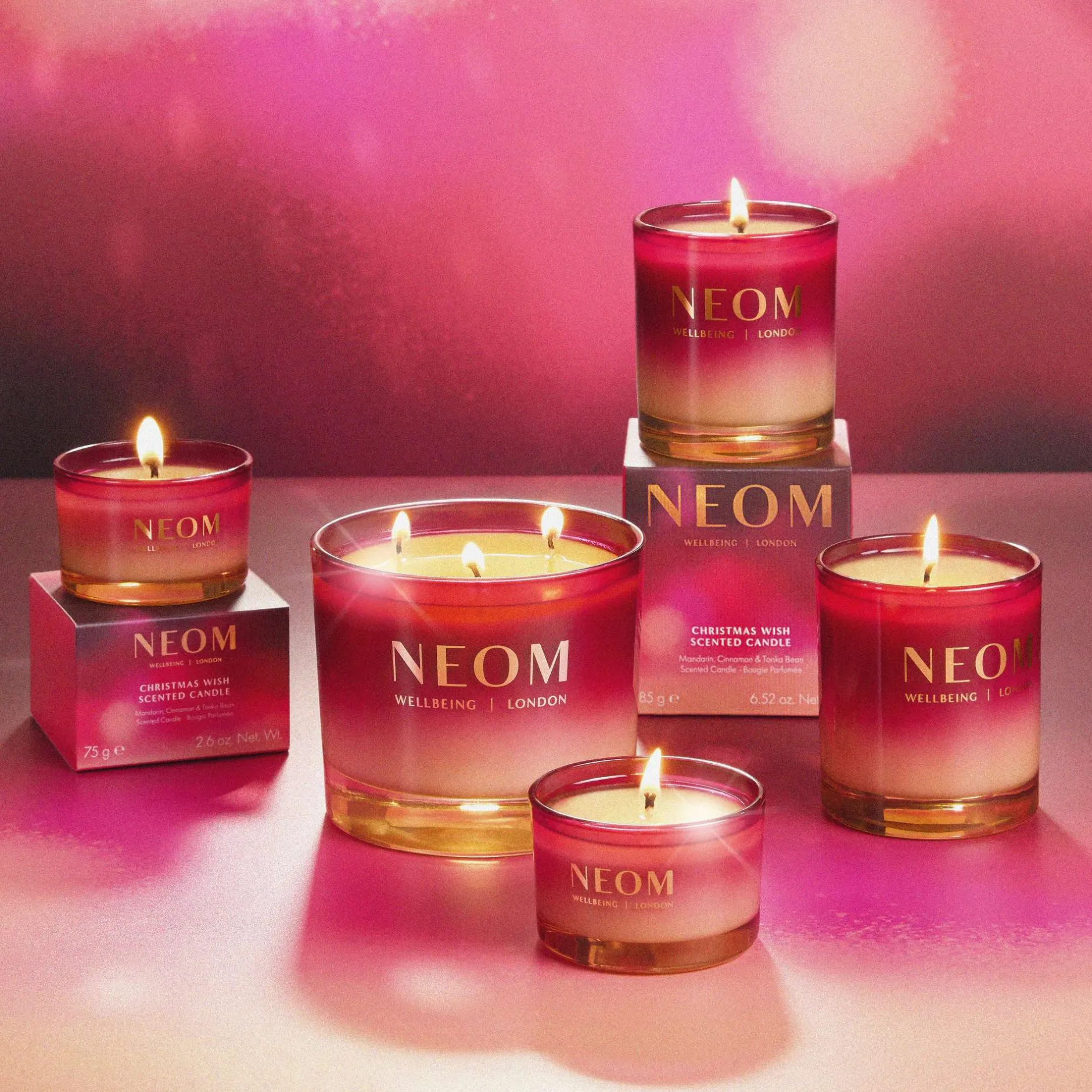 Neom Wellbeing London Christmas Wish 3 Wick Candle 420g