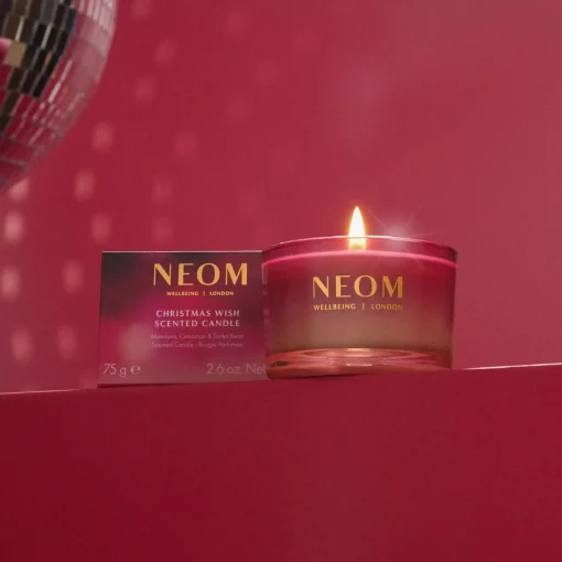 Neom Wellbeing London Christmas Wish Travel Candle 75g New