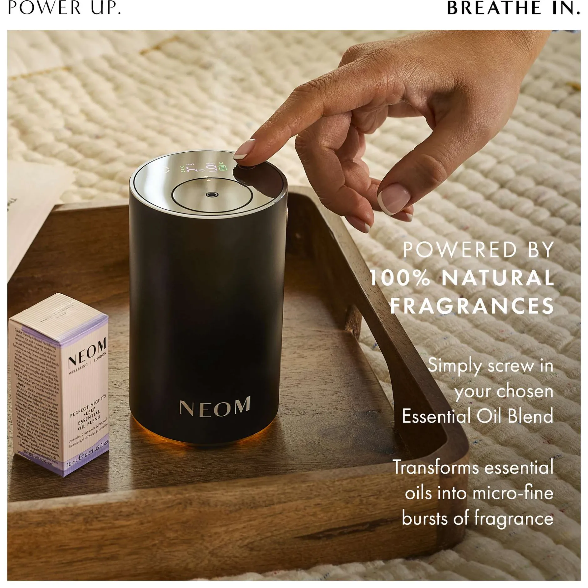 Neom Wellbeing London Pod Mini+ Waterless Essential Oil Diffuser Black Best