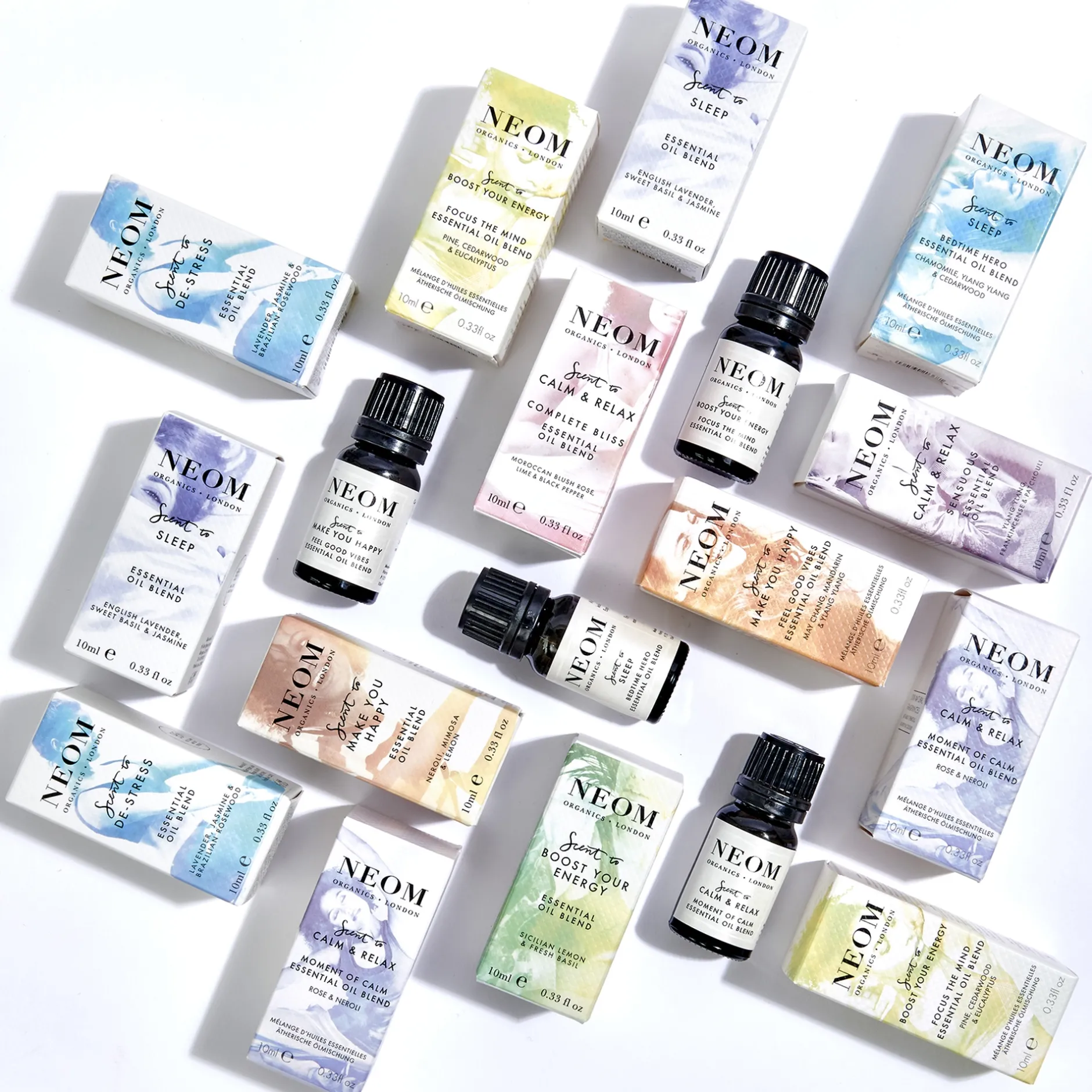 Neom Wellbeing London Scent To De-Stress Moment of Calm Essential Oil Blend 10ml New