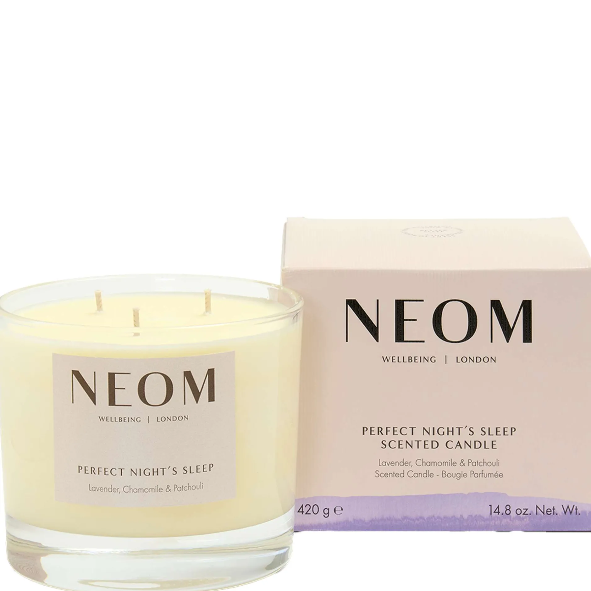 Neom Wellbeing London Scent To Sleep Perfect Night's Sleep Scented Candle (3 Wick) 420g New