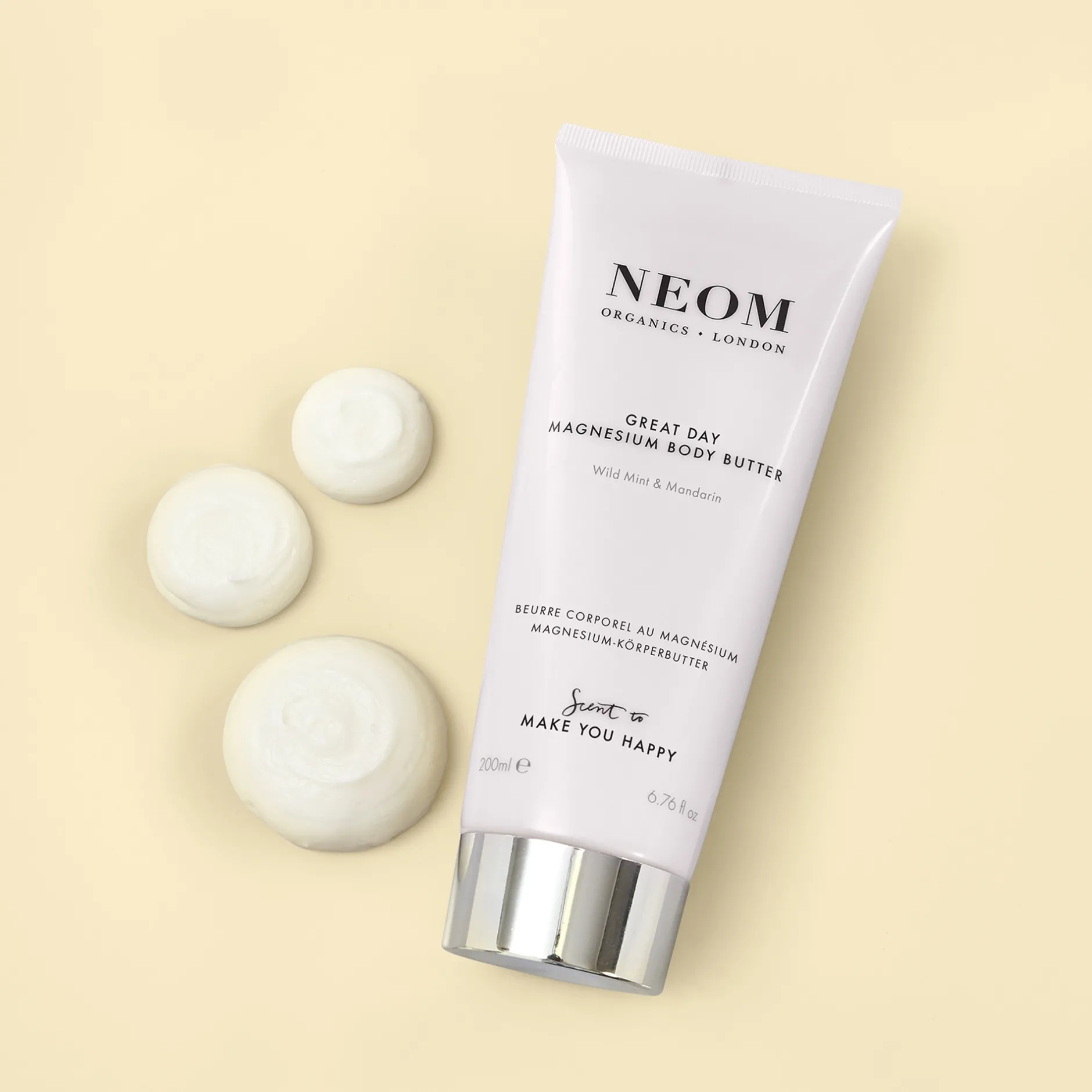 Neom Wellbeing London Scent To Make You Happy Great Day Magnesium Body Butter 200ml New