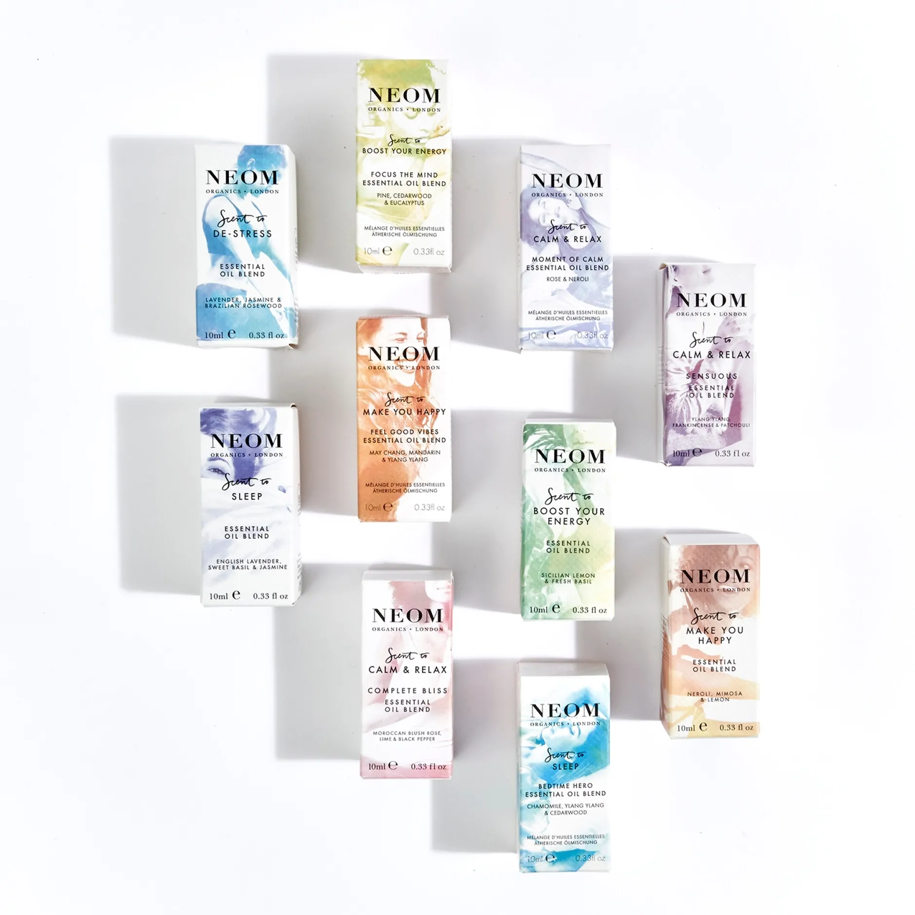 Neom Wellbeing London Scent To Boost Your Energy Focus the Mind Essential Oil Blend 10ml