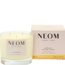 Neom Wellbeing London Scent To Make You Happy Happiness Scented Candle (3 Wicks) 420g Clearance