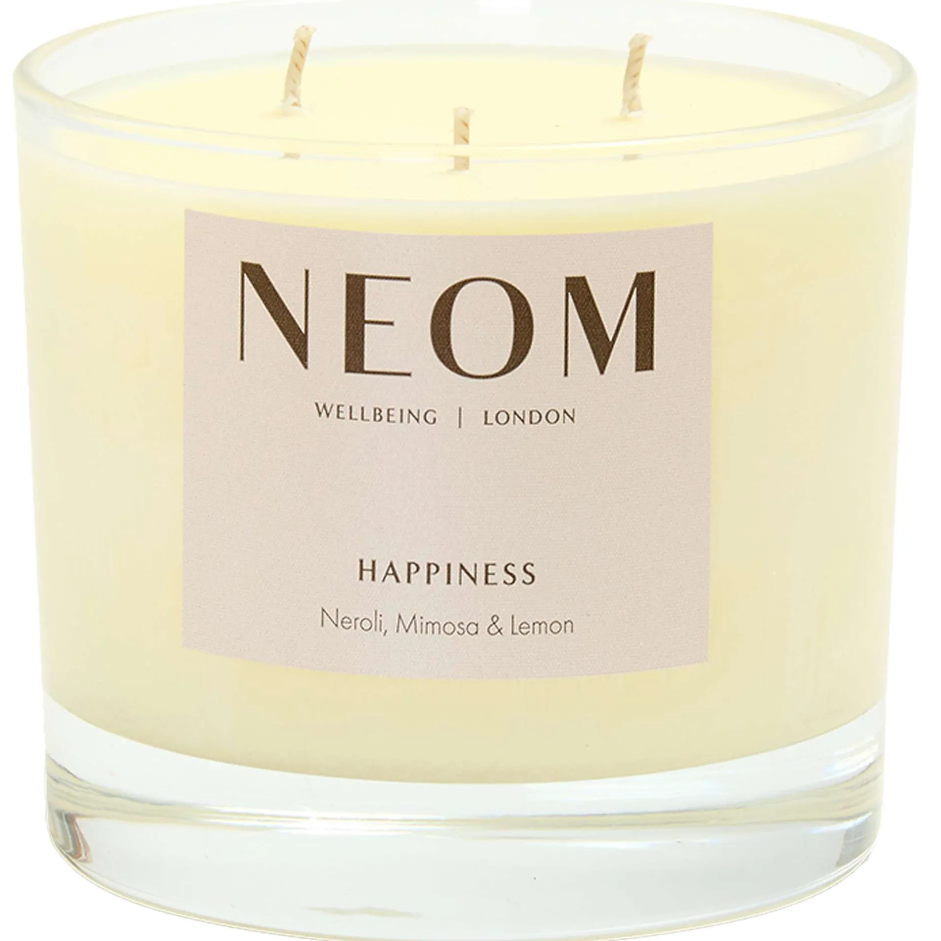 Neom Wellbeing London Scent To Make You Happy Happiness Scented Candle (3 Wicks) 420g Clearance