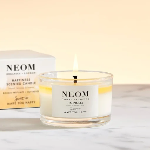 Neom Wellbeing London Scent To Make You Happy Happiness Scented Candle (Travel) 75g Clearance