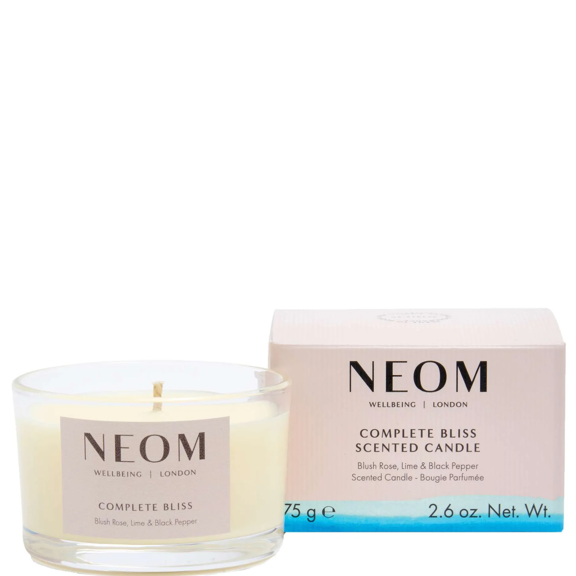 Neom Wellbeing London Scent To Calm & Relax Complete Bliss Scented Candle (Travel) 75g