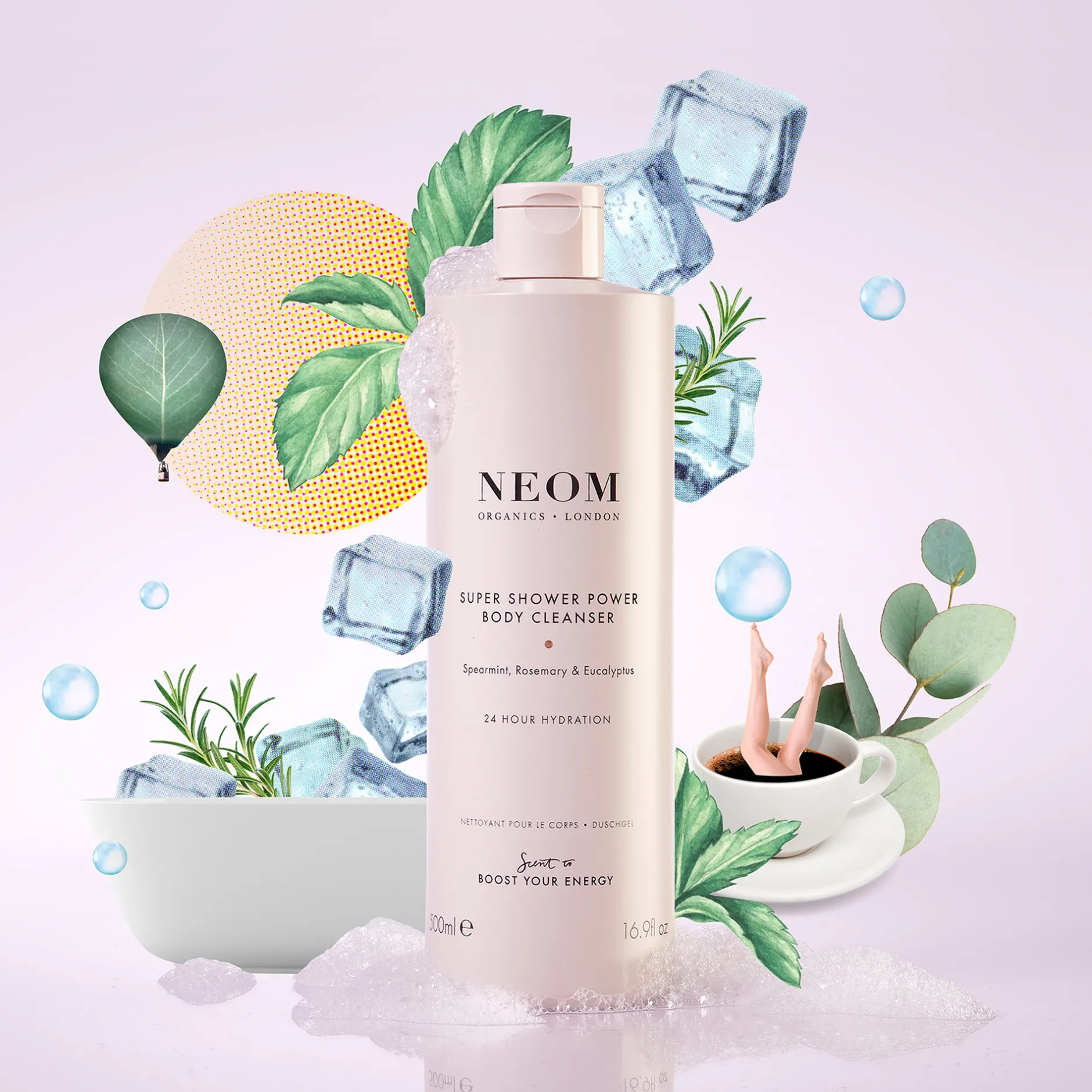 Neom Wellbeing London Scent To Boost Your Energy Super Shower Power Body Cleanser 500ml Best