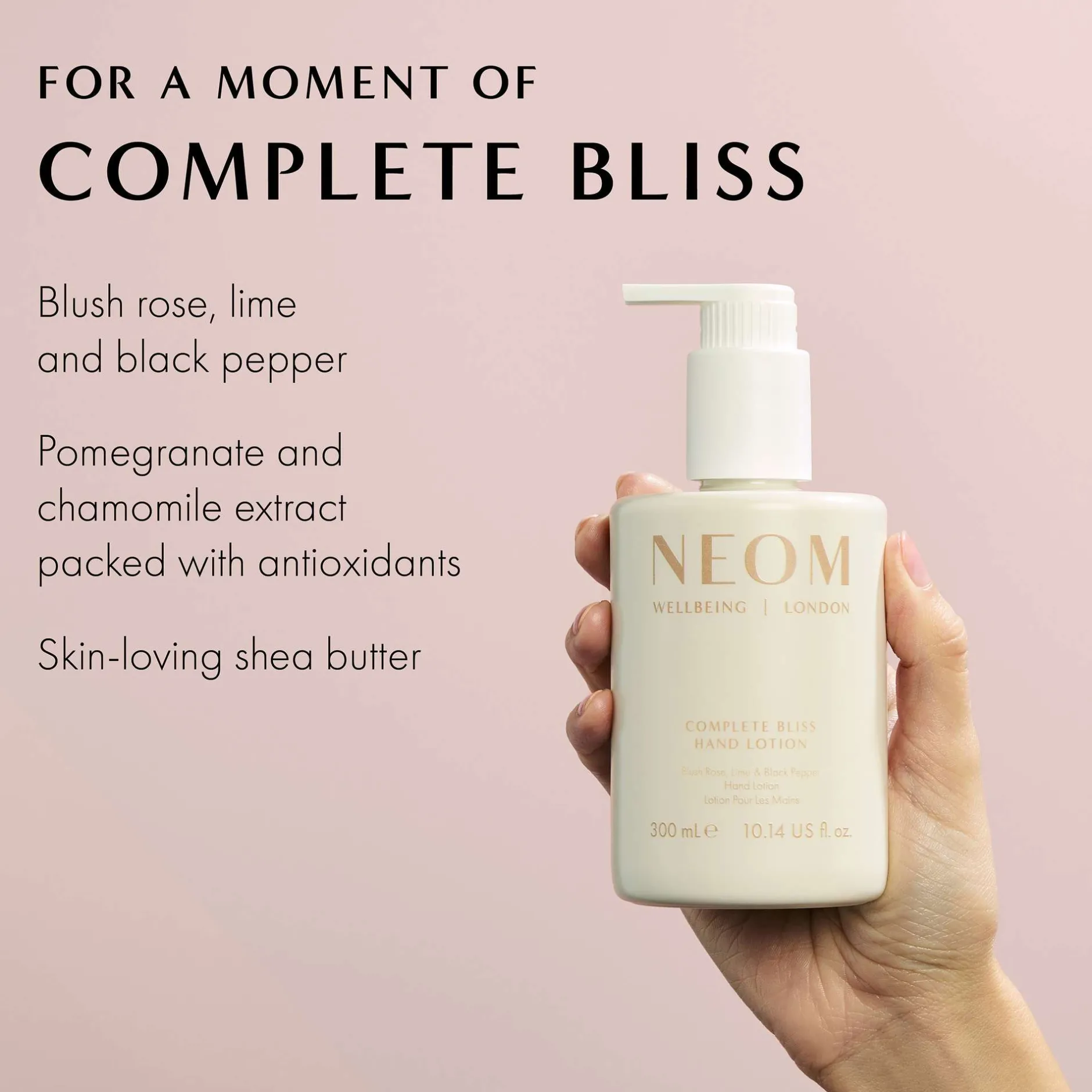 Neom Wellbeing London Scent To Calm & Relax Complete Bliss Hand Lotion 300ml