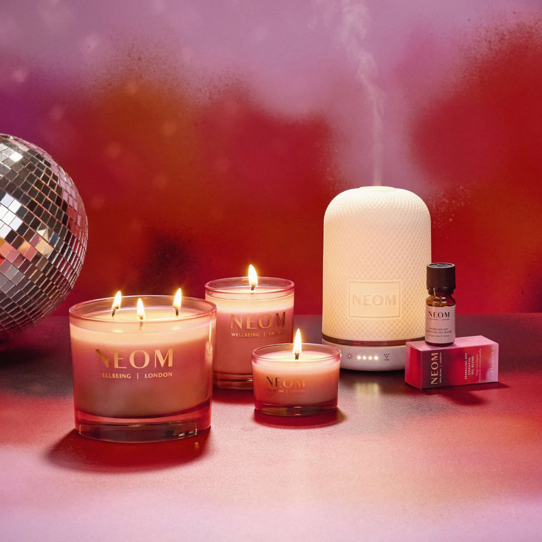 Neom Wellbeing London Sparkling Joy 3 Wick Candle 420g Sale