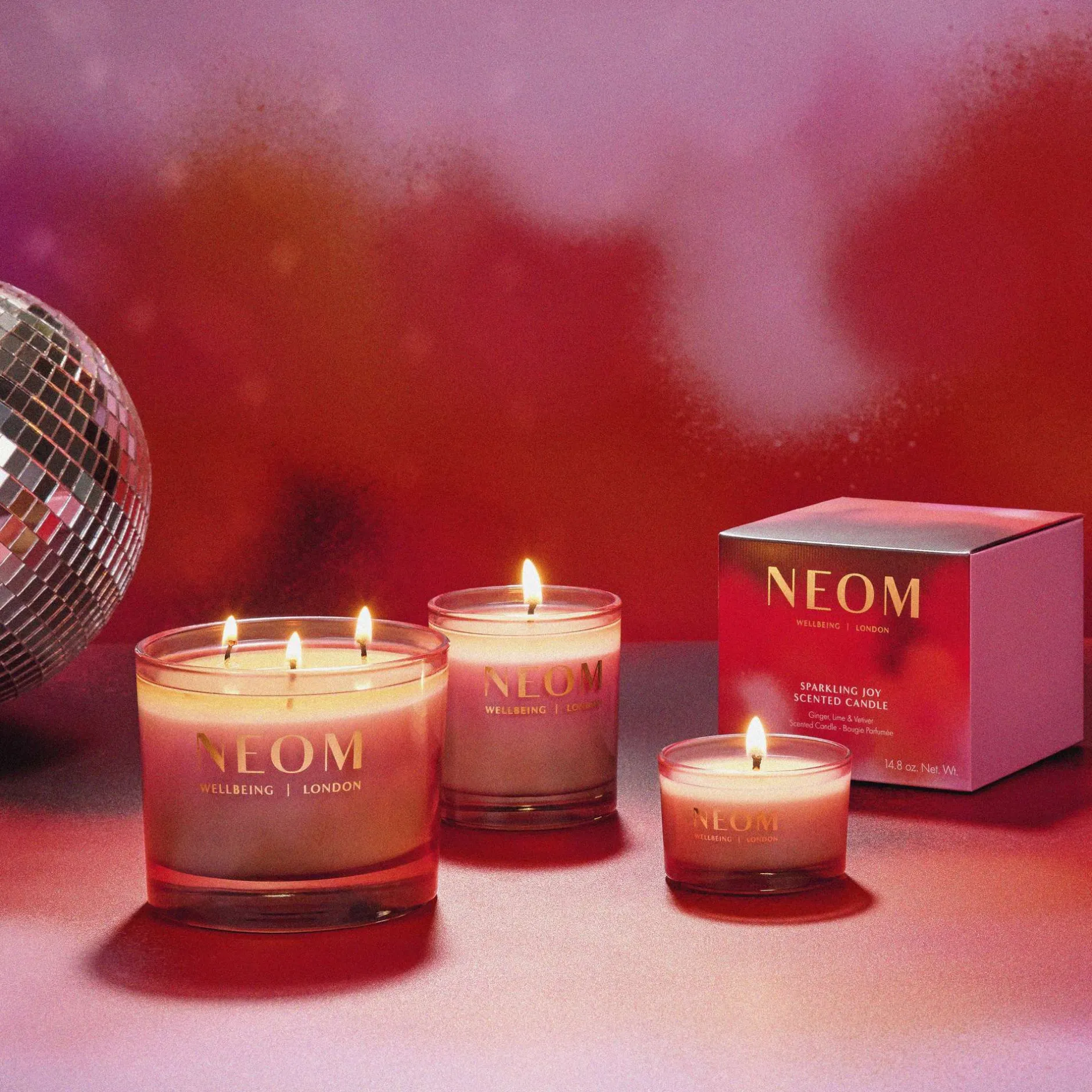 Neom Wellbeing London Sparkling Joy 3 Wick Candle 420g Sale