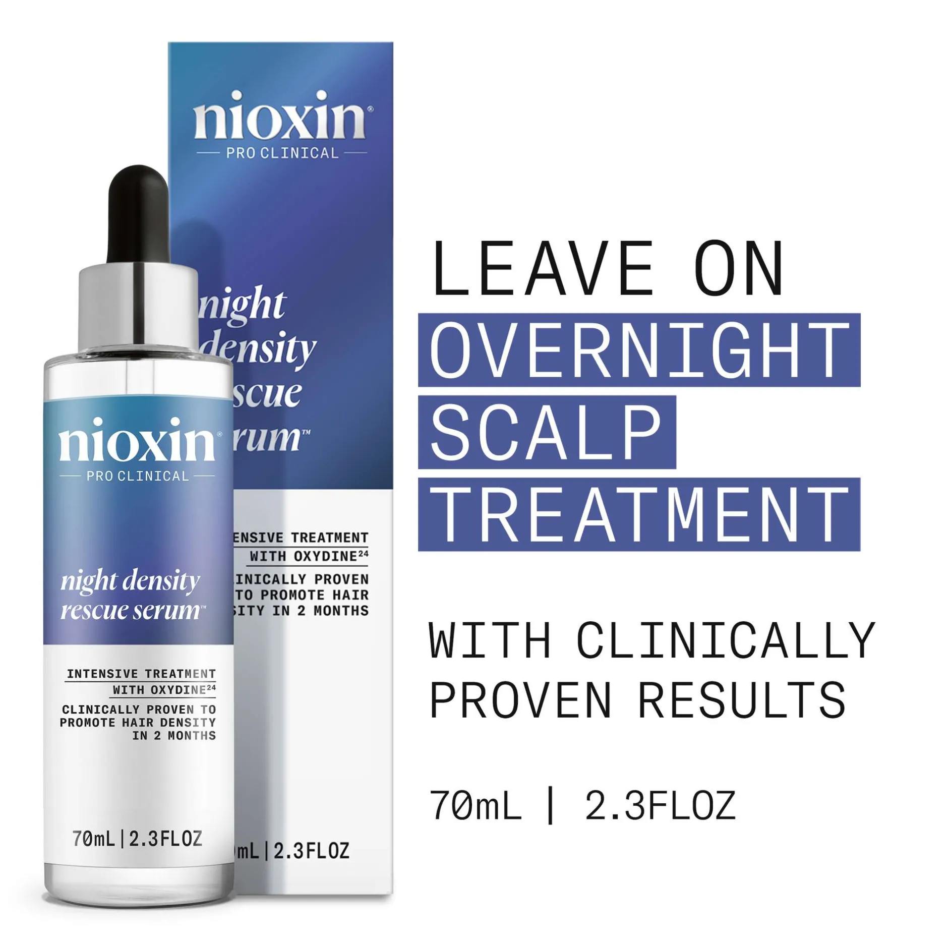 Nioxin Pro Clinical Serums Night Density Rescue, Thickening Serum for Optimised Hair Growth 70ml Outlet