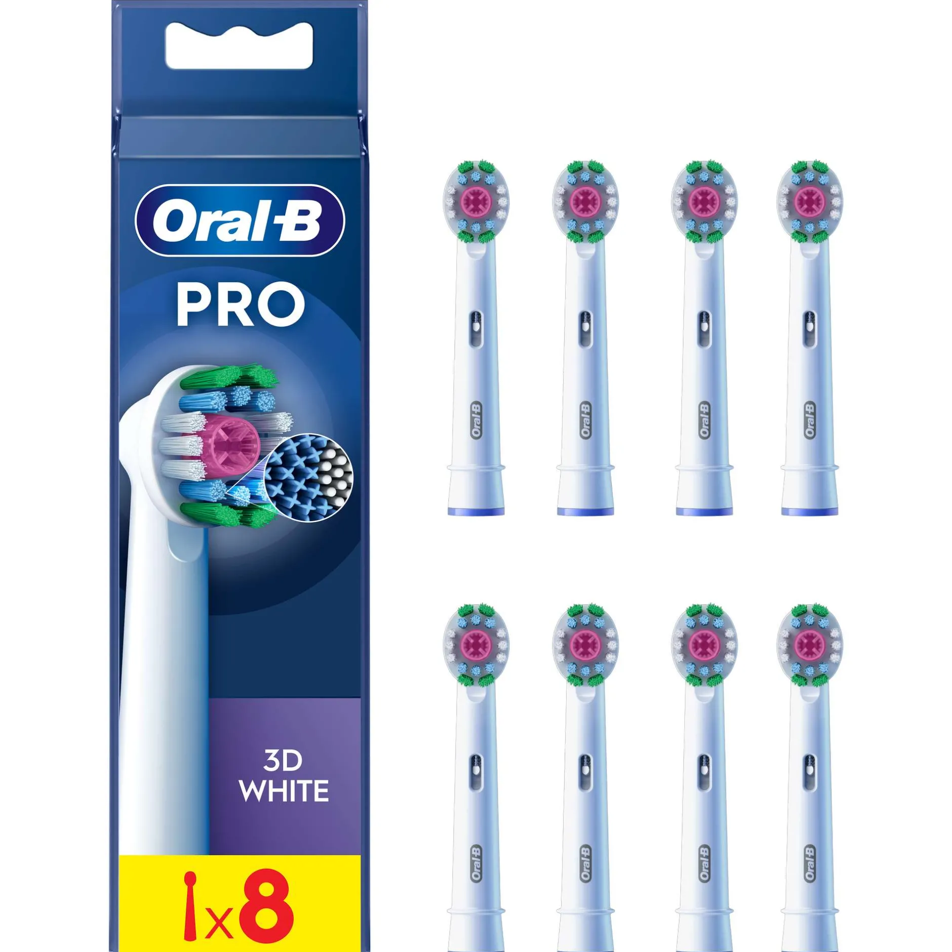Oral-B 3D White Replacement Heads 8 Pack with X Fillaments Best