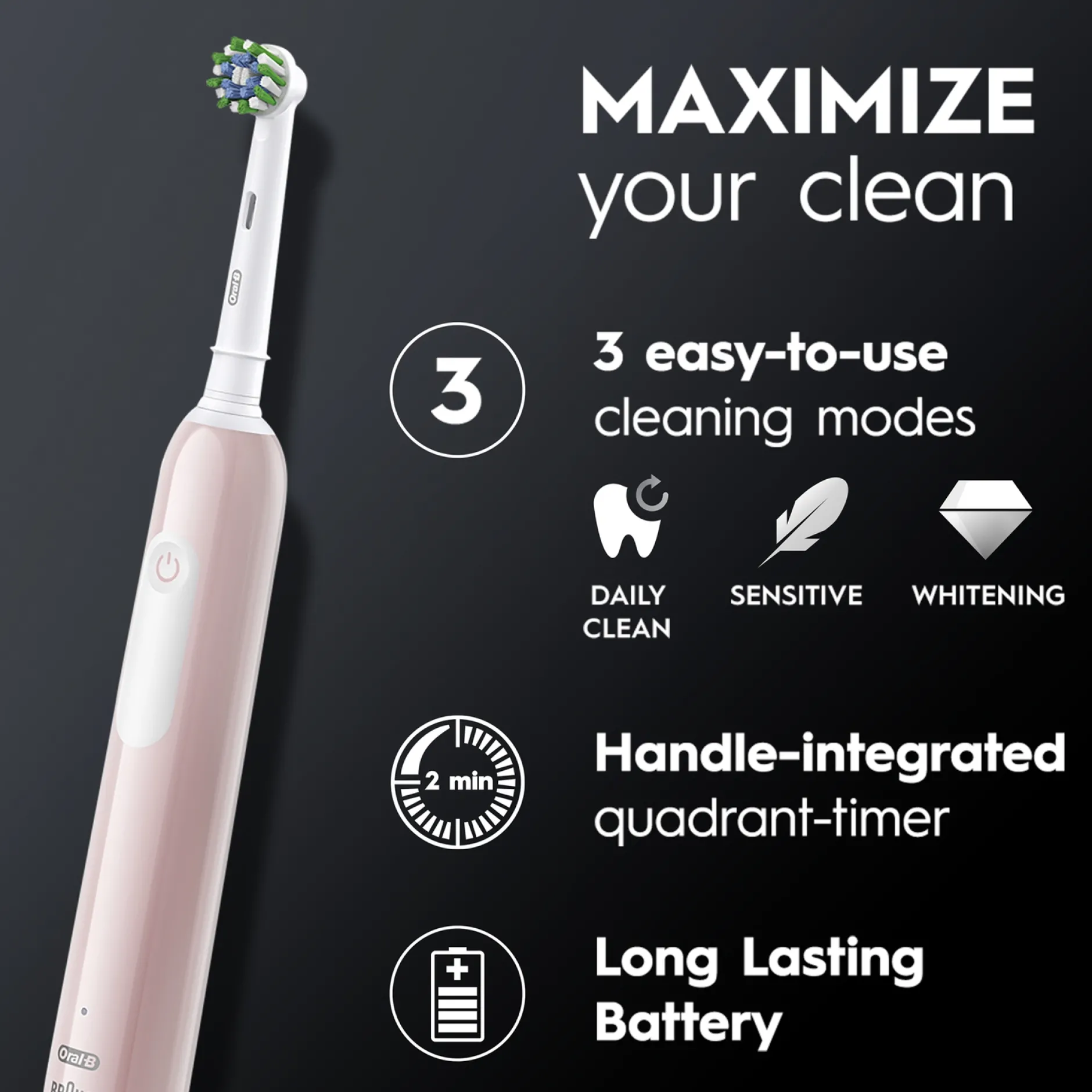 Oral-B Pro 1 Pink Electric Toothbrush Clearance