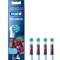 Oral-B Toothbrush Heads Pro Kids Toothbrush Heads Featuring Spiderman 4 Pack New