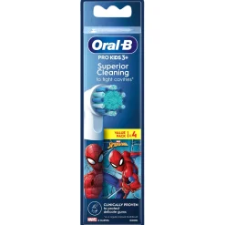 Oral-B Toothbrush Heads Pro Kids Toothbrush Heads Featuring Spiderman 4 Pack New