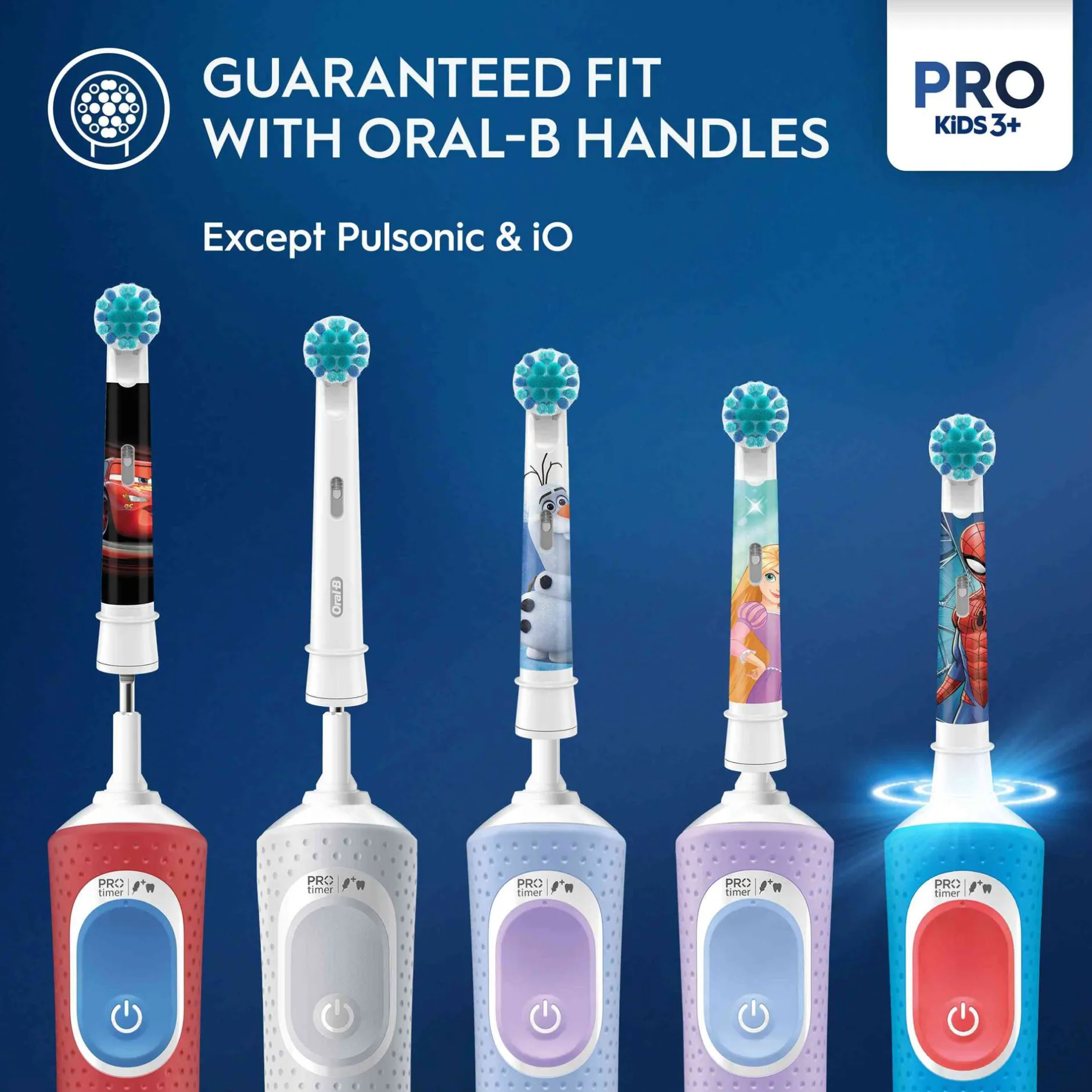 Oral-B Toothbrush Heads Pro Kids Toothbrush Heads Featuring Spiderman 4 Pack New