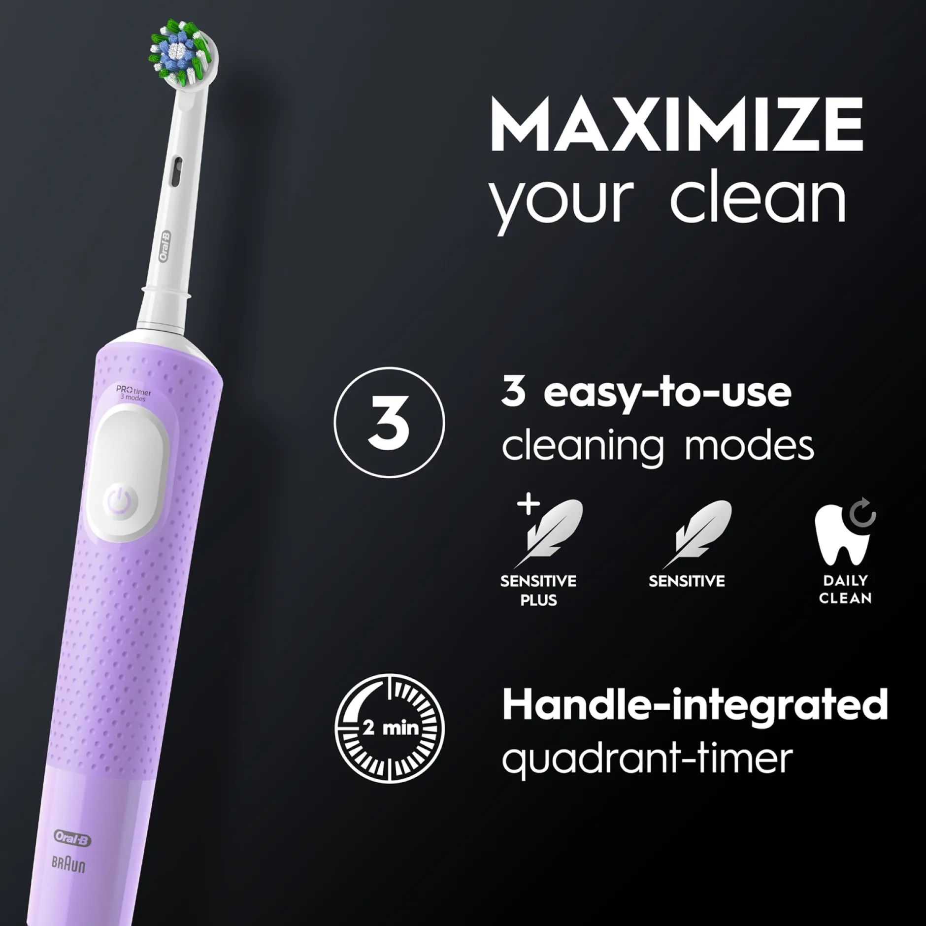 Oral-B Vitality Pro Purple Electric Toothbrush & Toothpaste 75ml Best