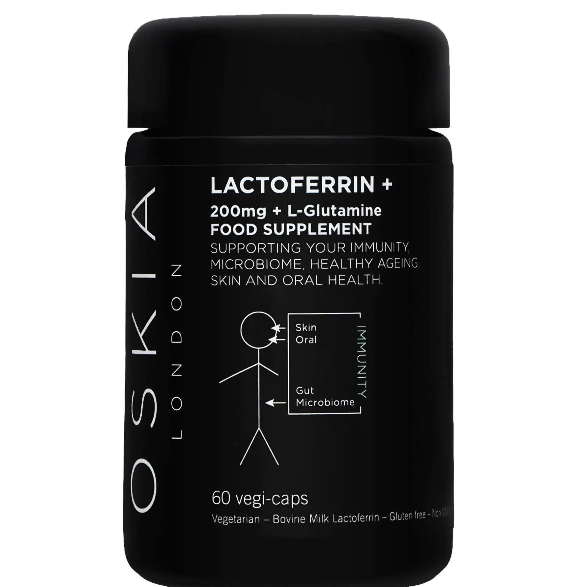 Oskia Supplements Lactoferrin + L-Glutamine Capsules x 60 Clearance