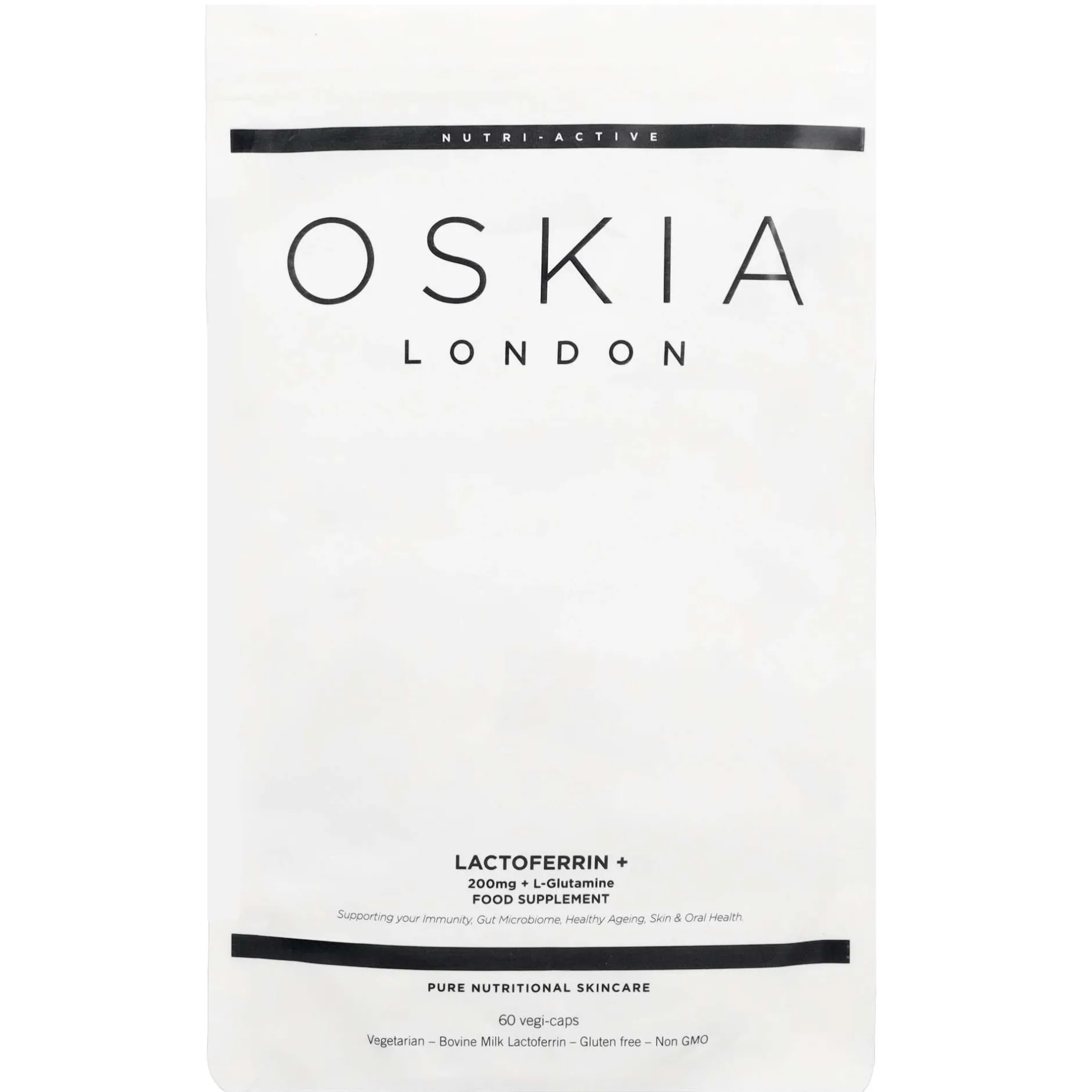 Oskia Supplements Lactoferrin + L-Glutamine Capsules x 60 Clearance