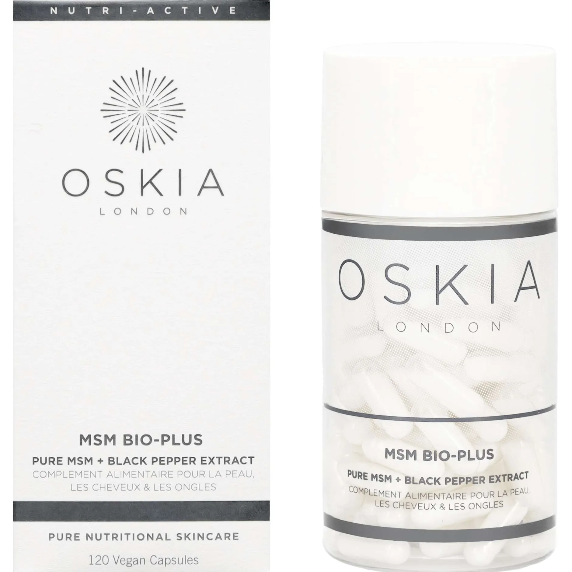 Oskia Supplements MSM Bio-Plus Pure MSM + Black Pepper Extract 120 Capsules Sale